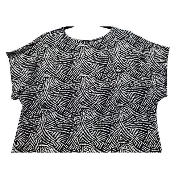 Christopher & Banks Womens Tunic Top Blouse XL Black & White Abstract Pattern - Picture 8 of 8